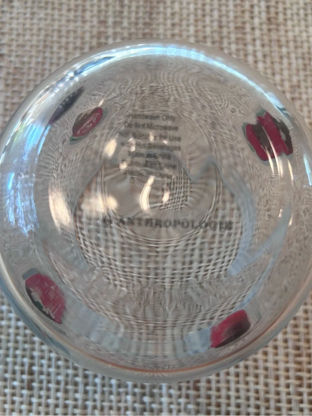 NWT Anthropologie Icon Juice Glass with Chocolate Covered Strawberries. 17 oz